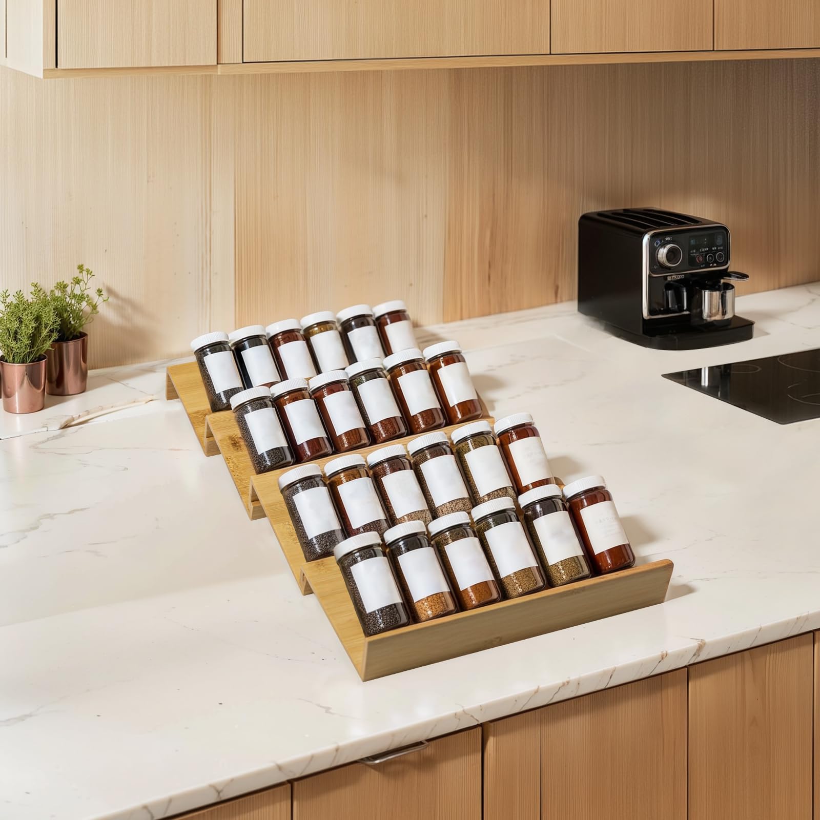 WodGod bamboo spice rack assembly demonstrates customizable configuration