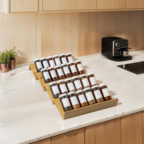 WodGod bamboo spice rack assembly demonstrates customizable configuration