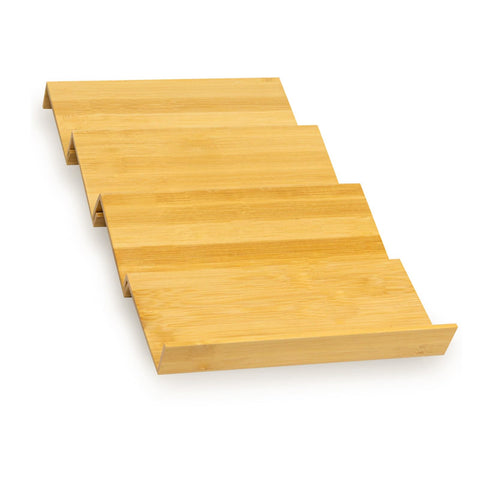 WodGod bamboo spice rack drawer 4-tier neatly organizes spices for quick access