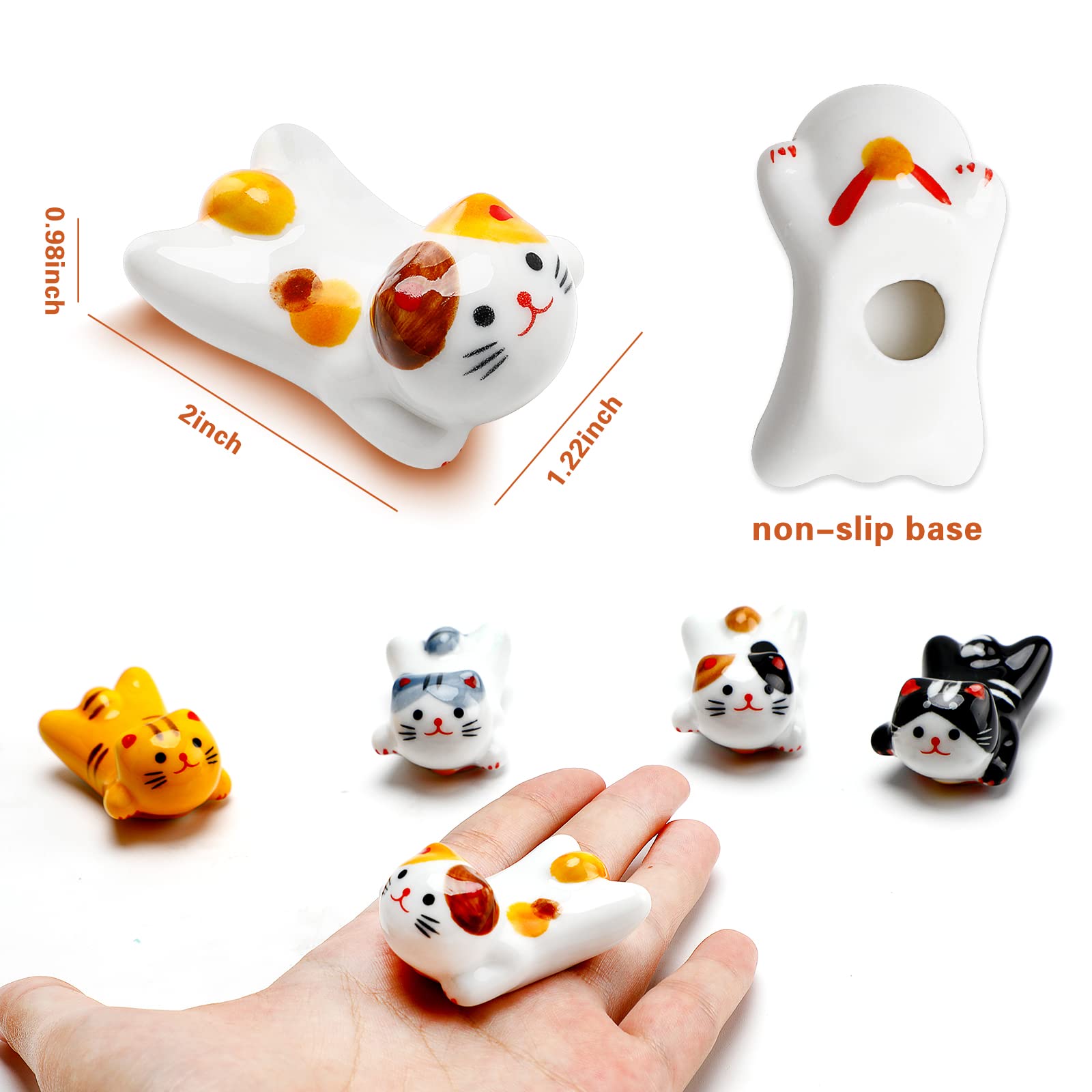 Woerma cat-chopstick-rest-style-b adds playful decor while preventing rolls.