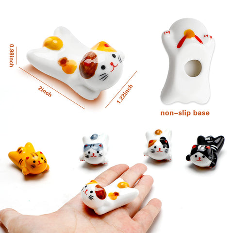 Woerma cat-chopstick-rest-style-b adds playful decor while preventing rolls.
