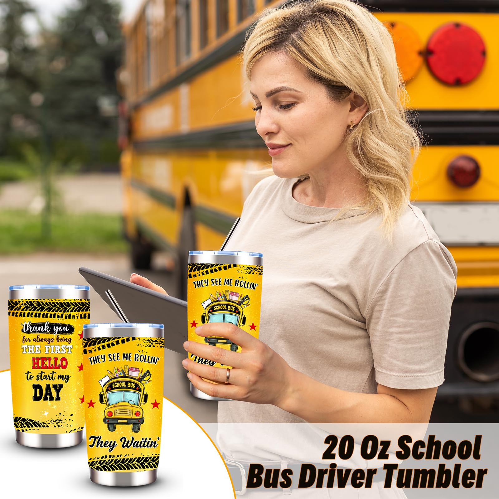 WOFIROY makeup bag with school bus graphics to organize daily essentials.