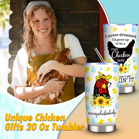 WOFIROY makeup bag with cartoon chickens, spacious for cosmetics or travel.