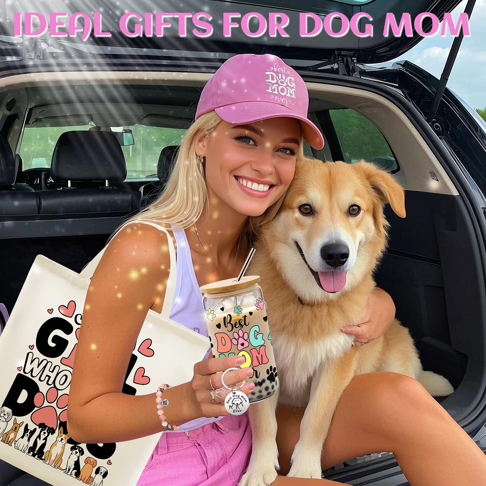 WOFIROY dog mom makeup bag stores cosmetics in style.