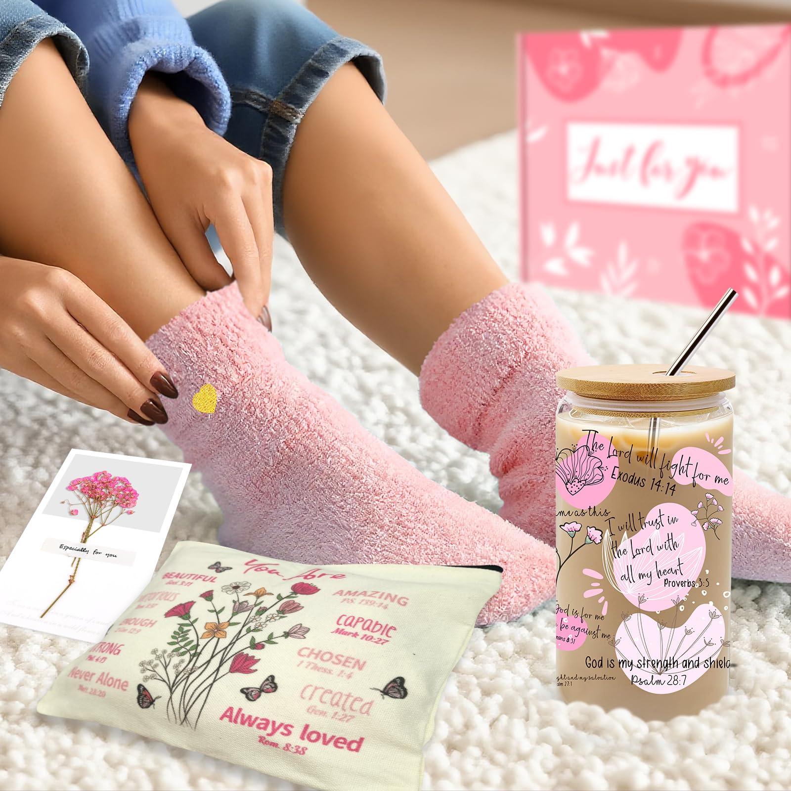 WOFIROY makeup bag in pink with uplifting You Are affirmations