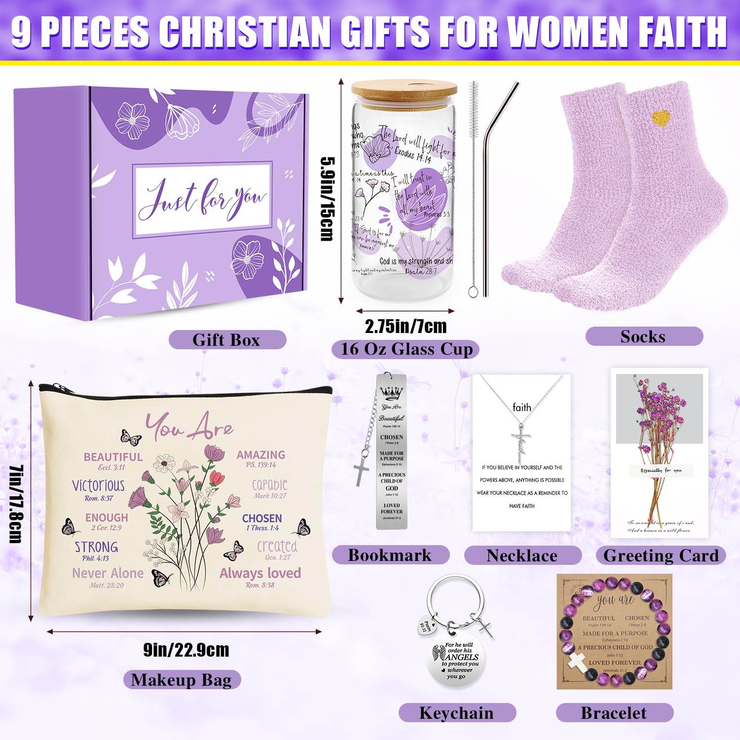 WOFIROY makeup bag with You Are affirmations for cosmetics and Christ centered reminders