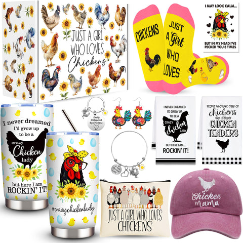 WOFIROY 20 Oz tumbler with chicken design; keeps beverages hot or cold.