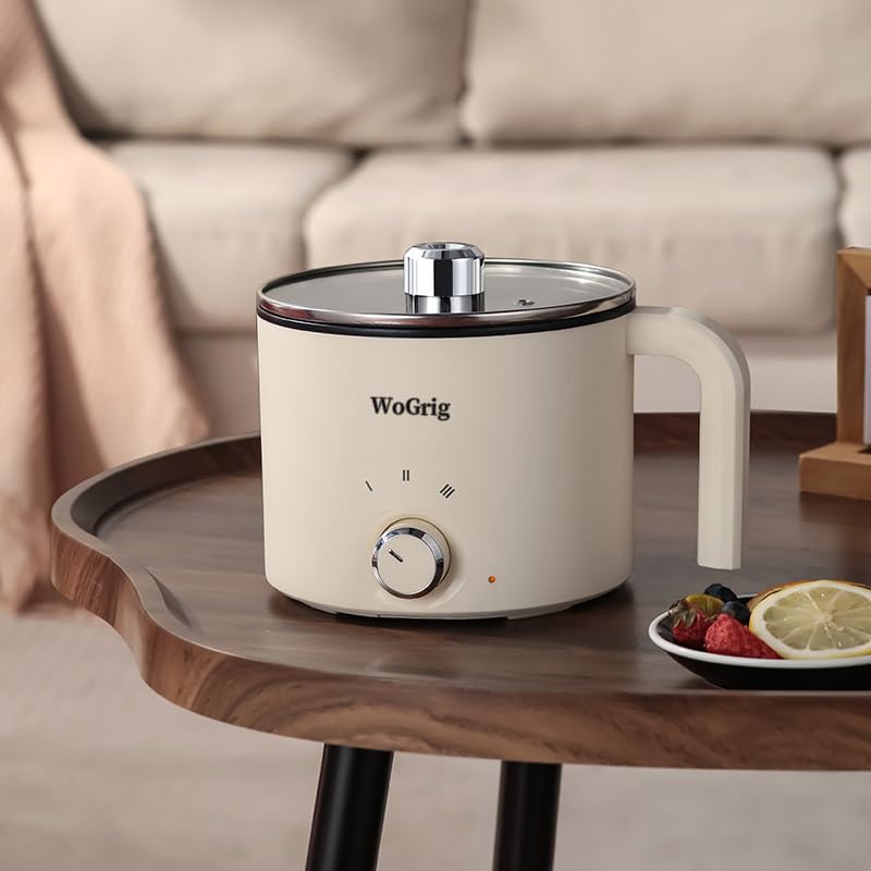 WoGrig 1.8L electric hot pot front view highlighting compact design.