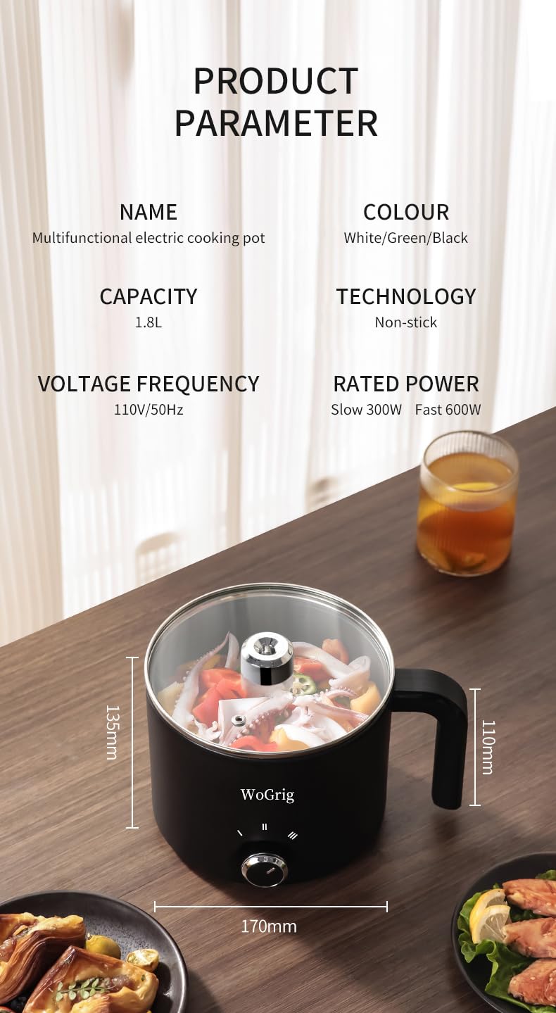 WoGrig multi-functional lazy pot suitable for noodles, rice, and soups.