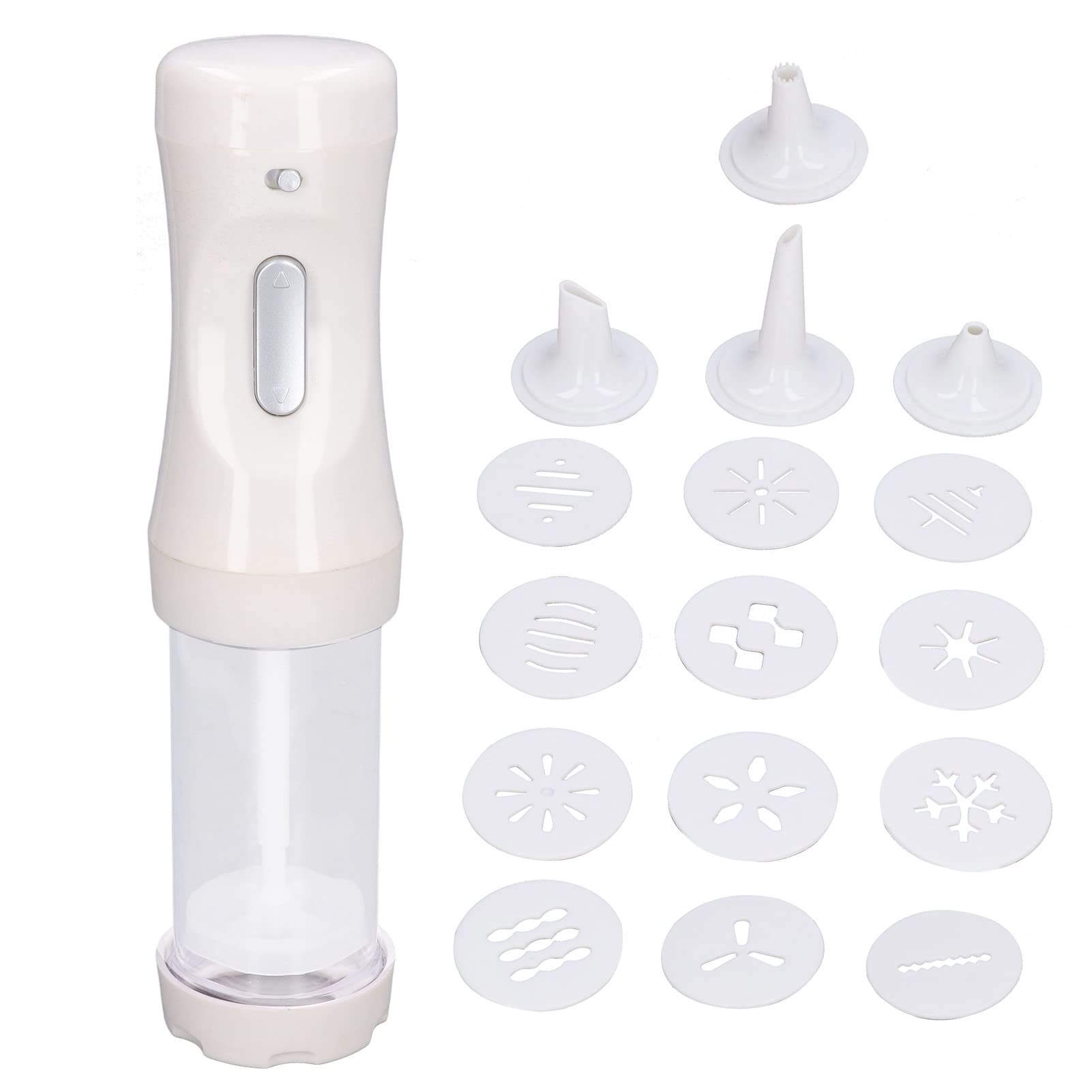 WOHPNLE electric cookie press set demonstrates cordless convenience for precise cookie decorating.