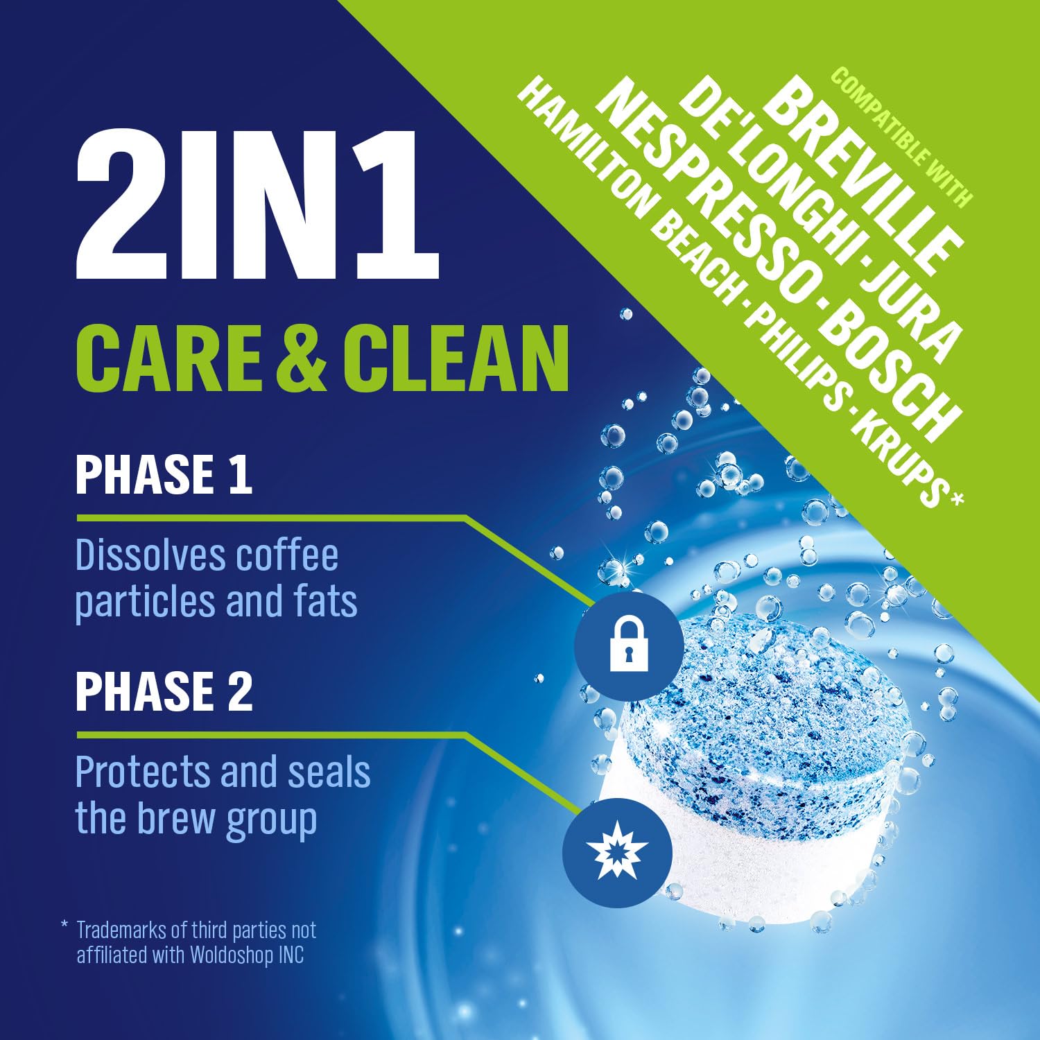 WoldoClean Jura compatibility tablet supports thorough internal cleaning