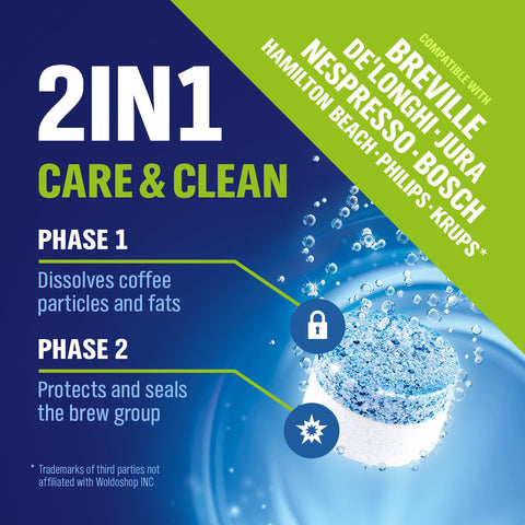 WoldoClean Jura compatibility tablet supports thorough internal cleaning