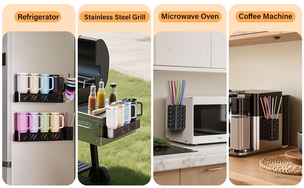 Wolera compact-kitchen solution organizes cups, lids and straws in one place.
