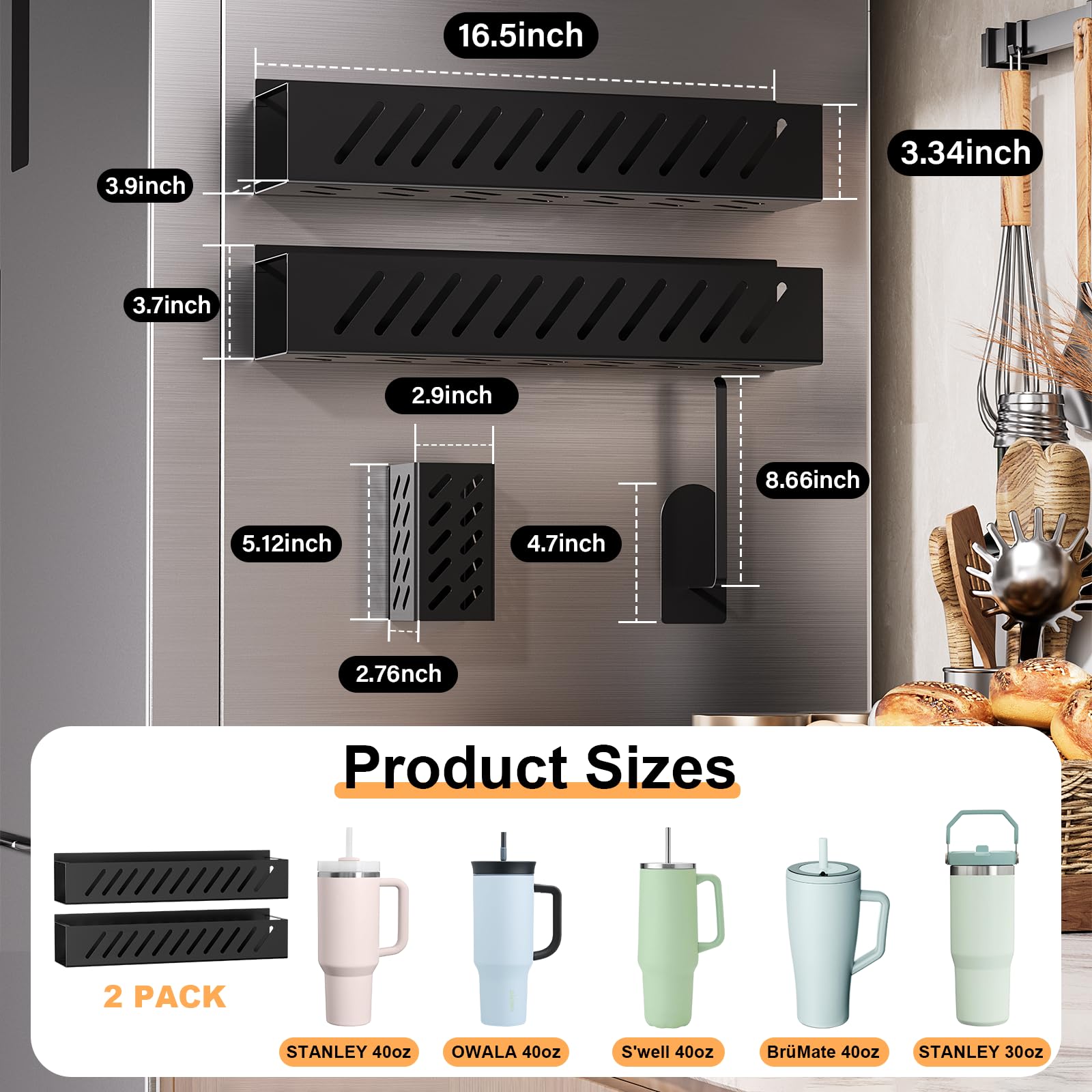 Wolera lid-organizer for Stanley cup holder stores lids within reach.