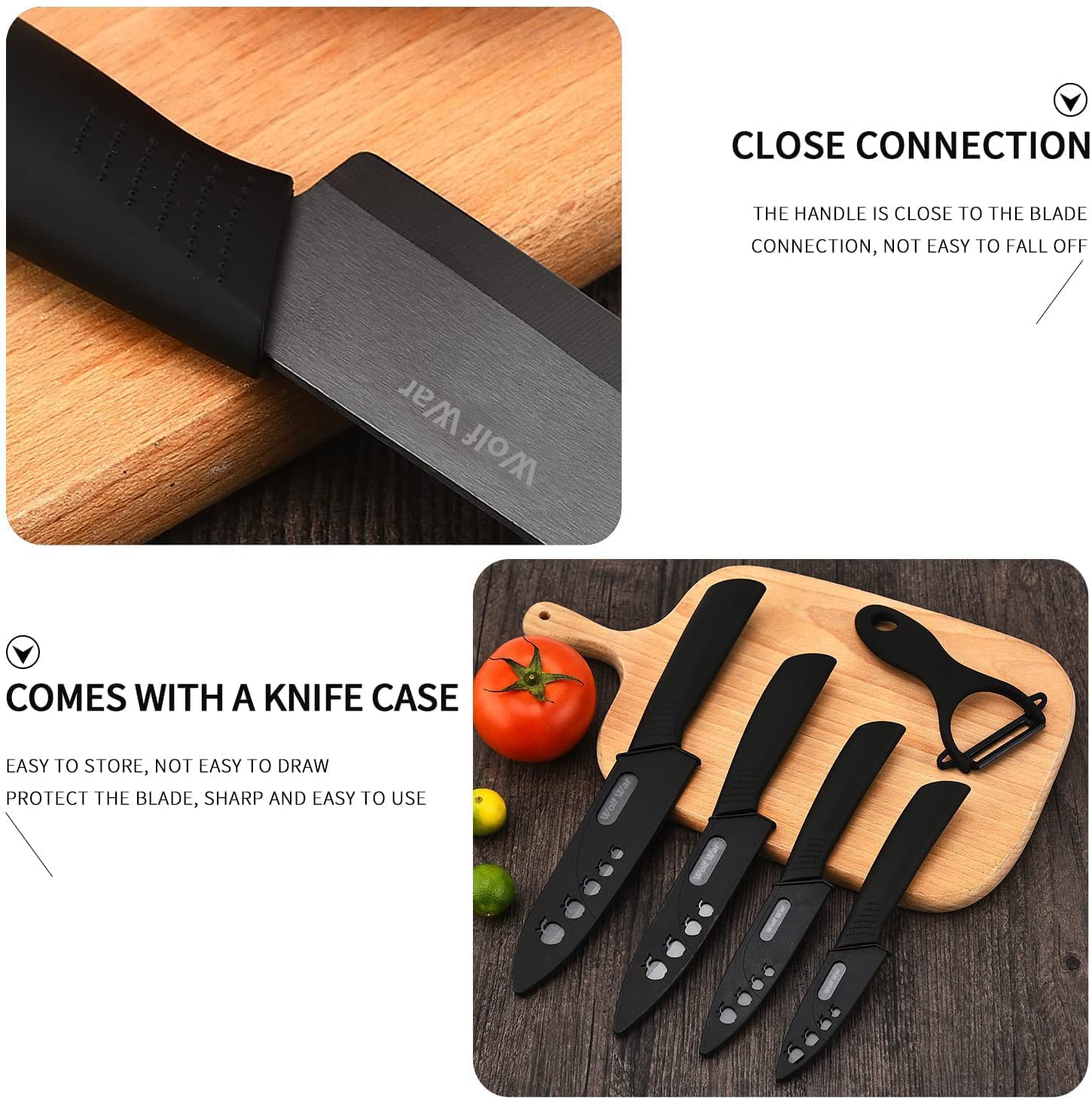 Wolf War 5-inch utility knife blade for versatile kitchen prep.