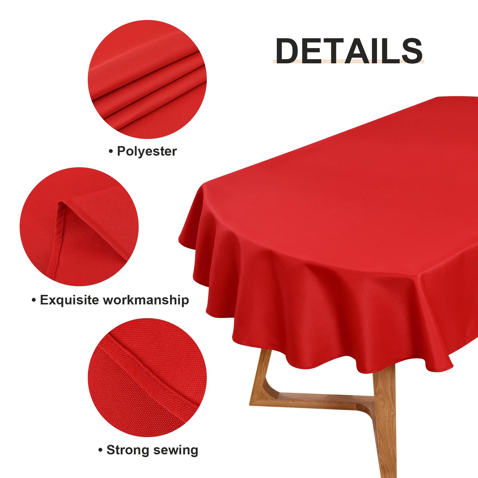 Wolkemer Christmas red table decor tablecloth for seasonal events.