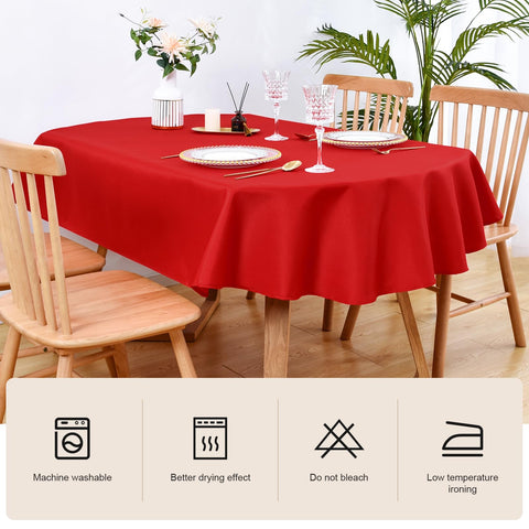 Wolkemer machine washable tablecloth simplifies cleanup after gatherings.