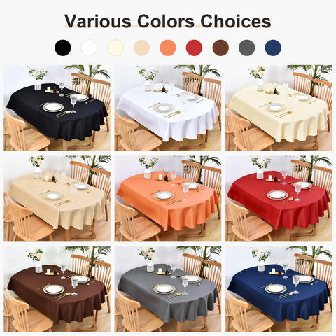 Wolkemer oval tablecloth features a soft, durable fabric ready for daily use.