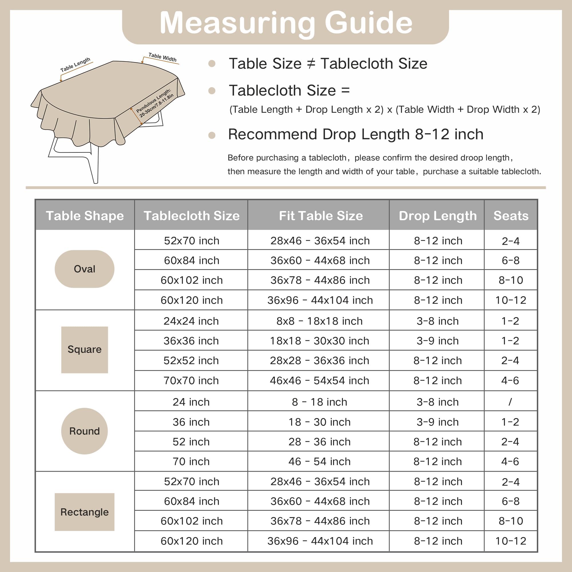 Wolkemer tablecloth is machine washable for easy care