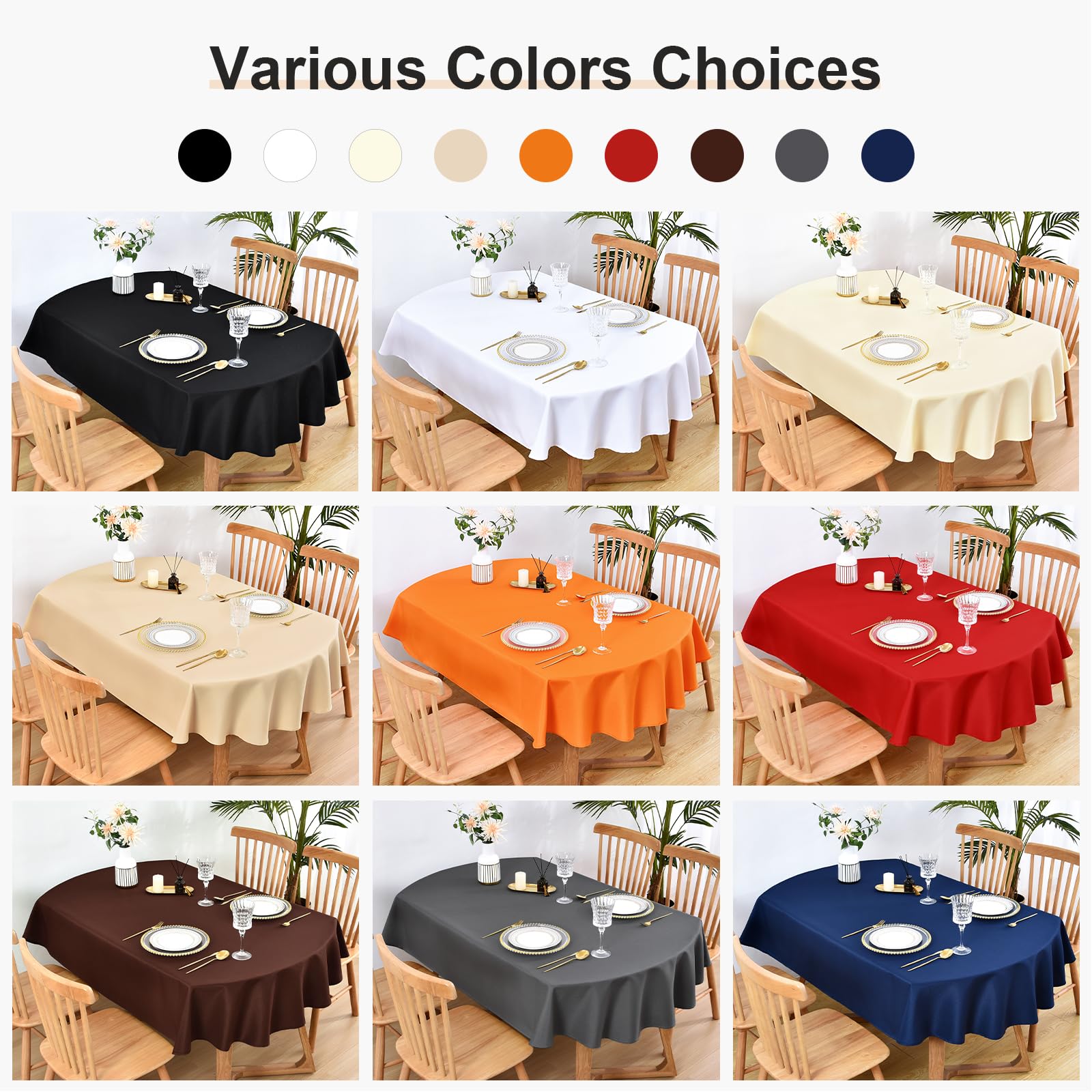 Wolkemer wedding tablecloth in red oval style enhances reception tables.