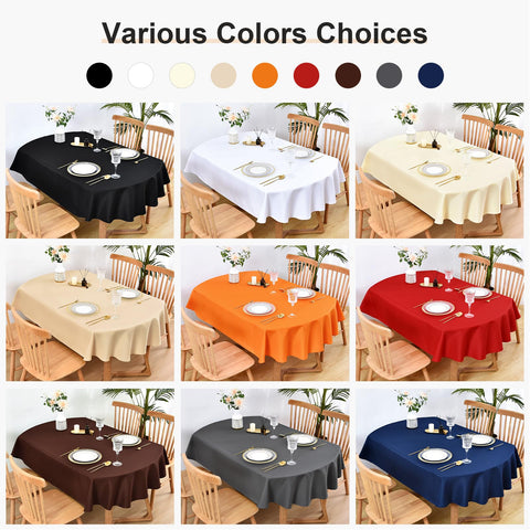 Wolkemer wedding tablecloth in red oval style enhances reception tables.