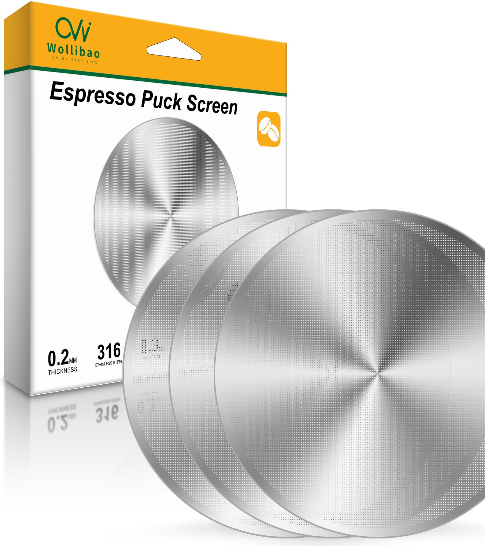 Wollibao puck screen 53.3mm close-up, ultra-thin 0.2mm steel.