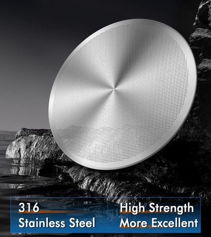 Wollibao stainless steel puck screen close-up reveals smooth edge and strong construction.