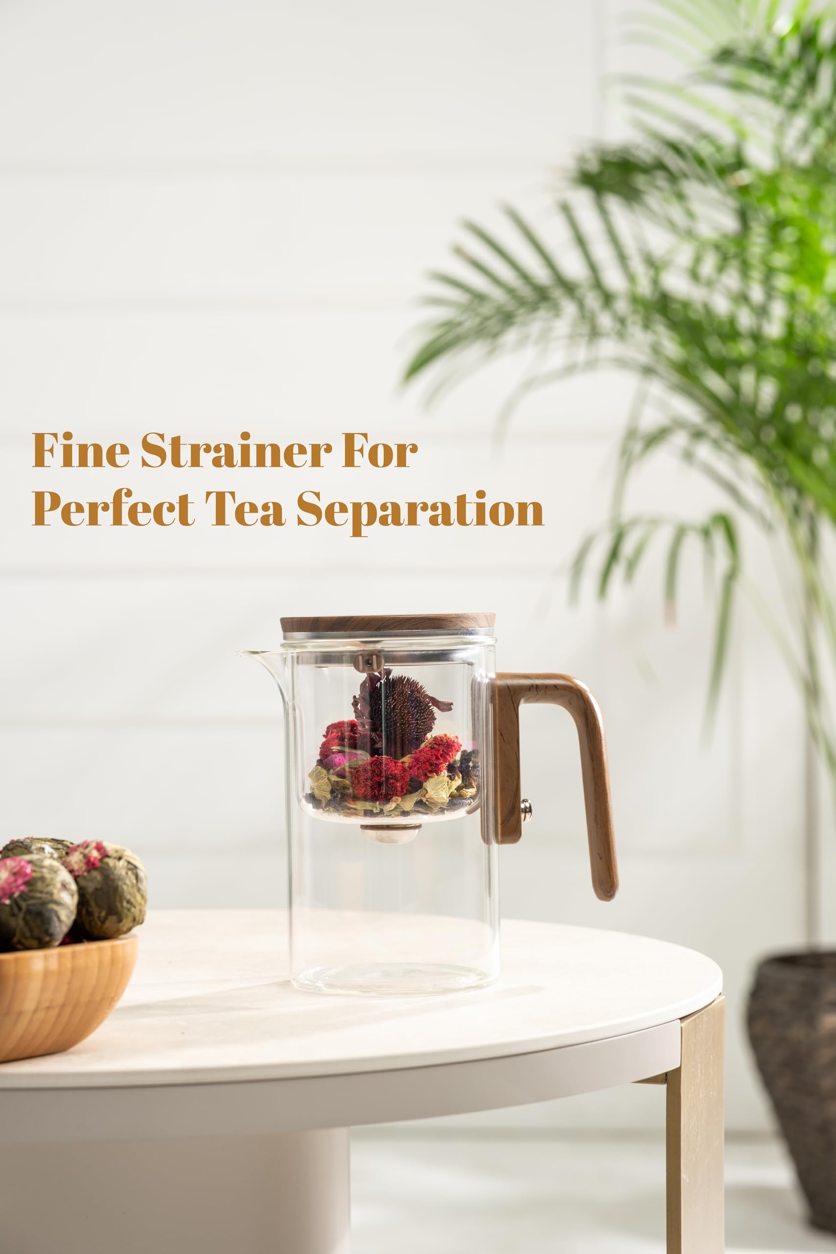 WOLTBLOOM Enchanti Tea Pot capacity 600 ml for daily loose leaf brewing