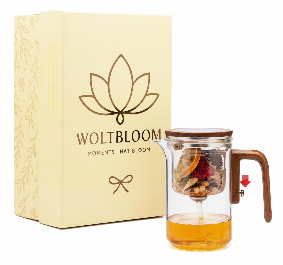 WOLTBLOOM Enchanti Tea Pot with magnetic water separation for precise brewing