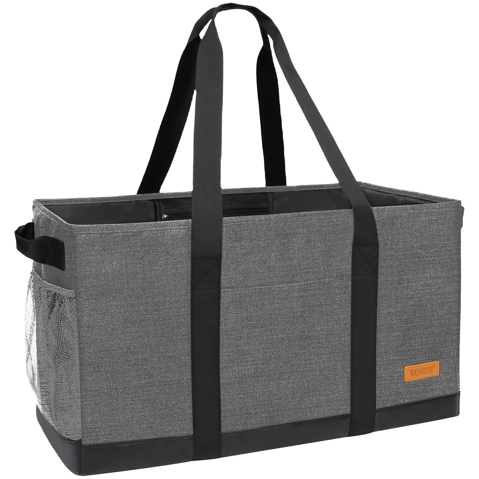 WONDAY extra large tote bag front view; standing design for effortless loading at checkout.