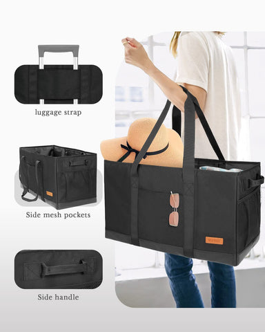 WONDAY tote with strong webbing handles supports heavy loads for markets and picnics