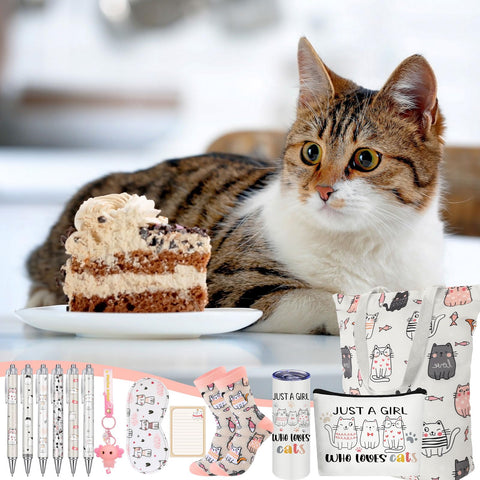 Wonderjune cat sticky notes and soft eye mask for reminders and rest.