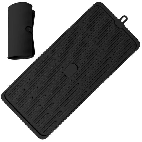 Wonlex silicone dish-drying mat 18x8 flat on counter for drying dishes and protecting surfaces.