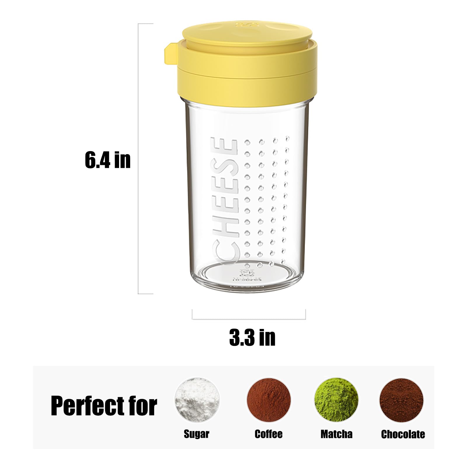 WonLiq versatile shaker handles parmesan, sugar, matcha, and spices
