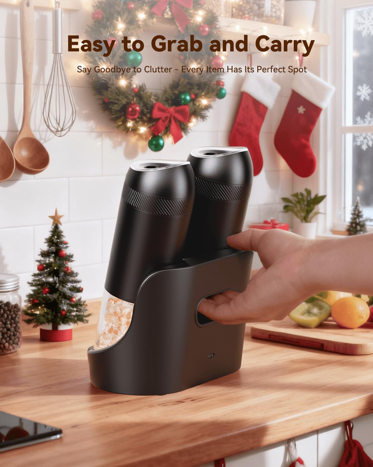 Wonmake dual charging base powering two grinders for daily use