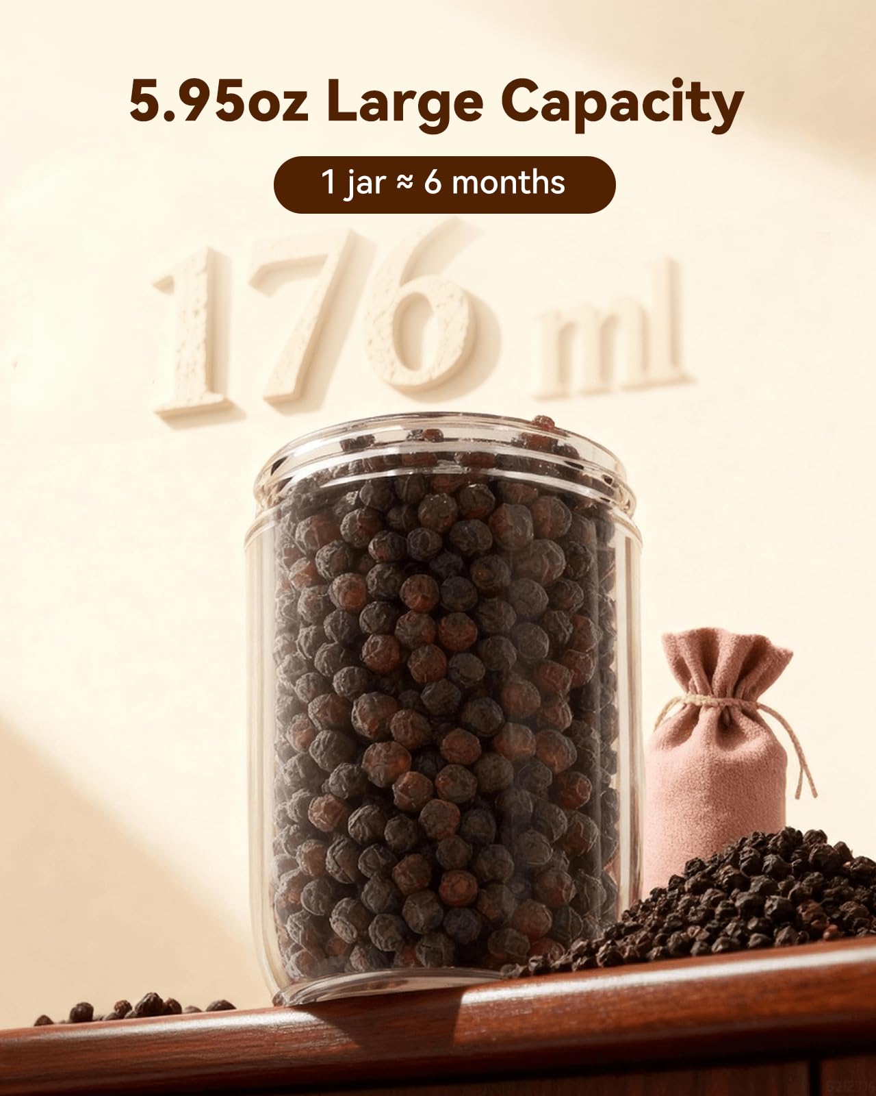 Wonmake large capacity container visible through the transparent body