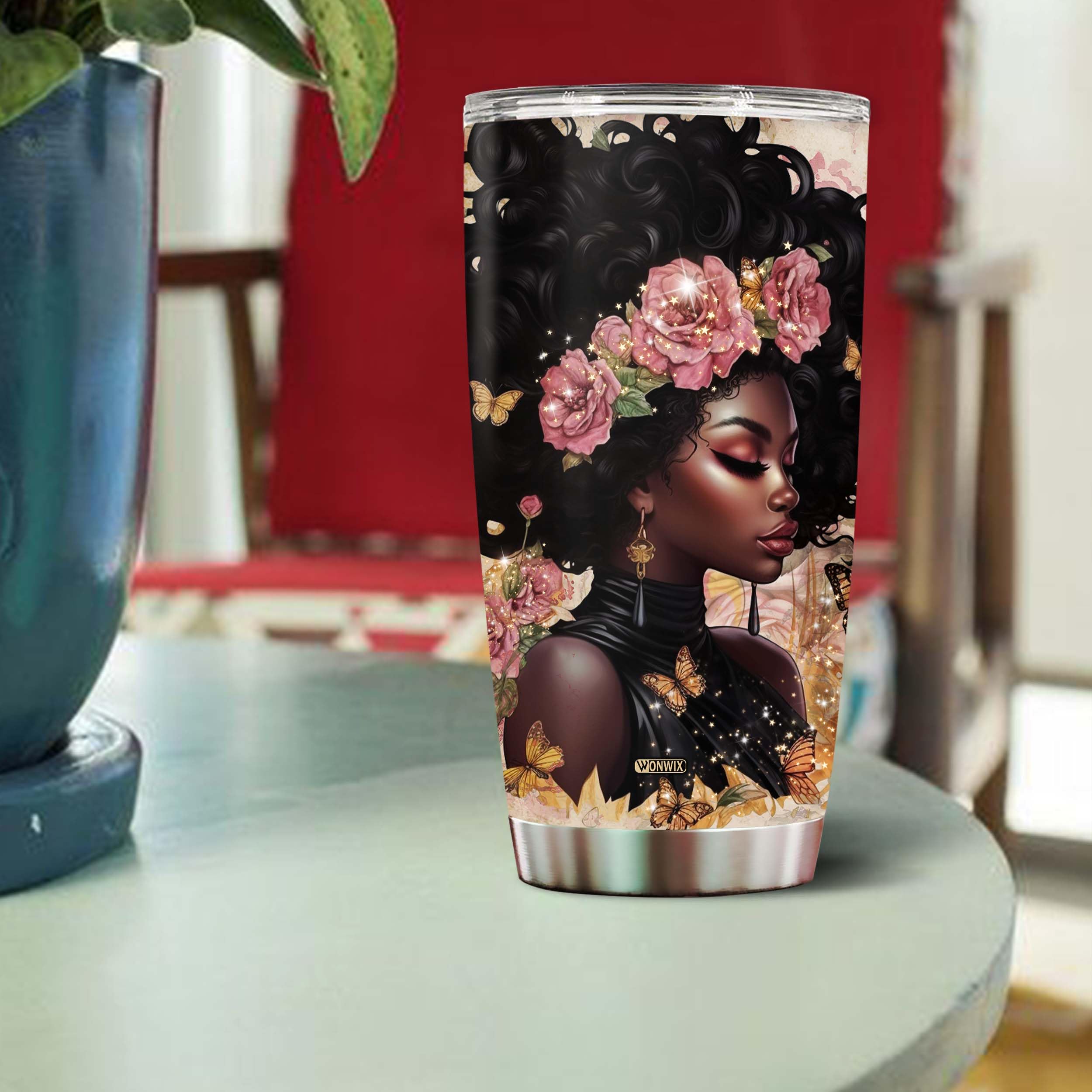 WONWIX anti-sweat tumbler handle grip helps comfortable, condensation-free carry.