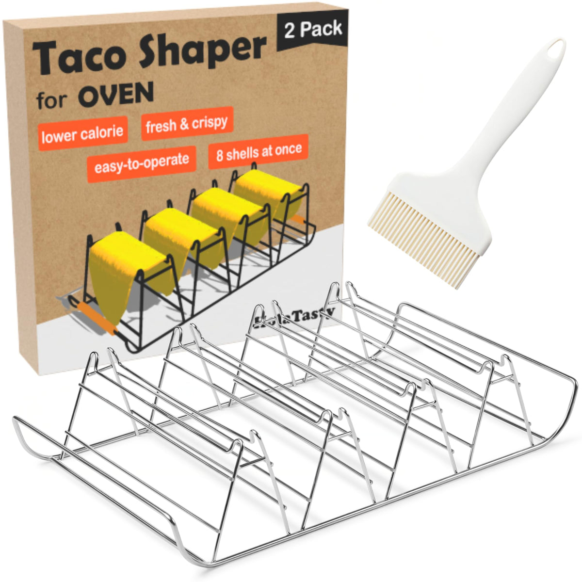 Woobud taco shell mold set of 2 for quick batch-baked shells.
