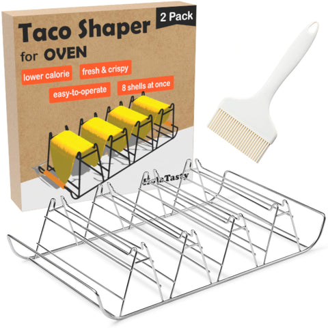 Woobud taco shell mold set of 2 for quick batch-baked shells.