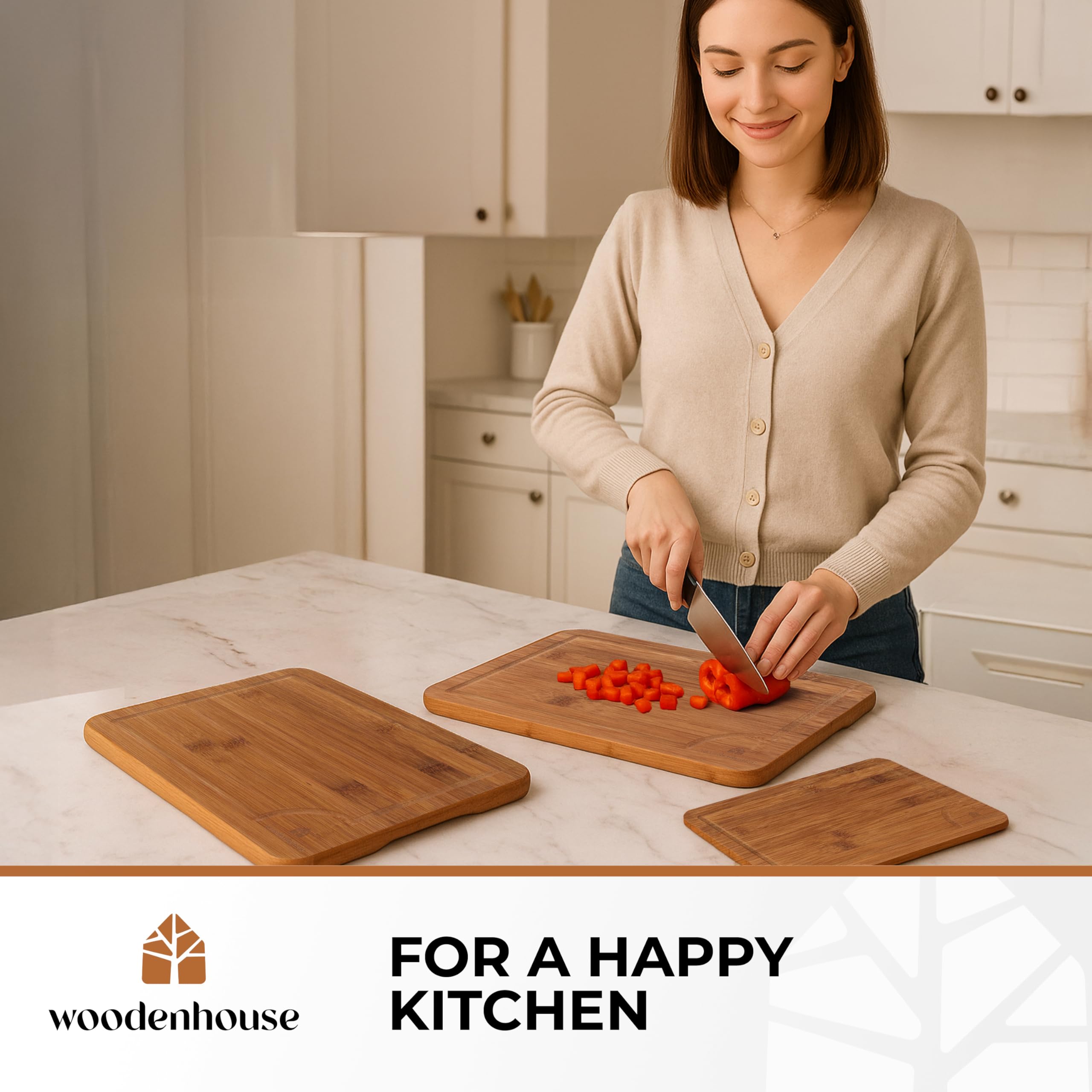 Woodenhouse 9x6 inch compact board fits on small counters
