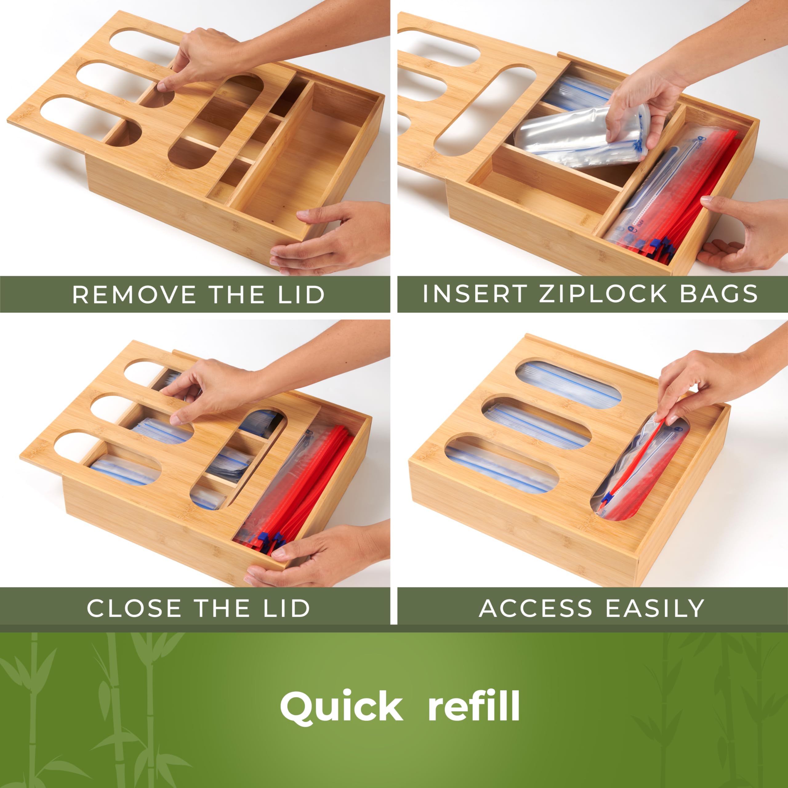 Woodenhouse Bamboo Storage Bag Organizer natural bamboo finish adds warm durable style