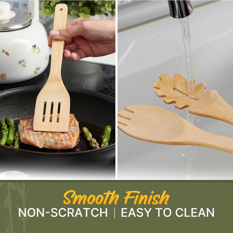 Woodenhouse frying spatula withstands heat and resists scratches