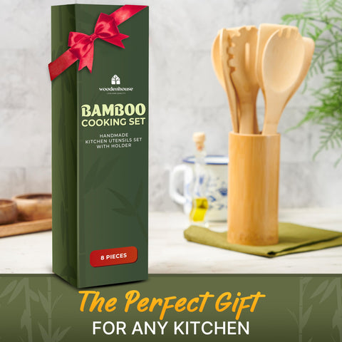 WoodenHouse Bamboo Utensils salad fork perfect for tossing greens