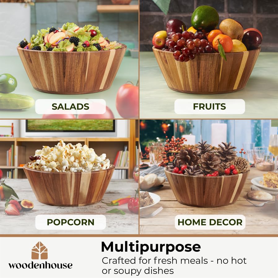 Woodenhouse 8-inch round bowl ideal for snacks and small servings.