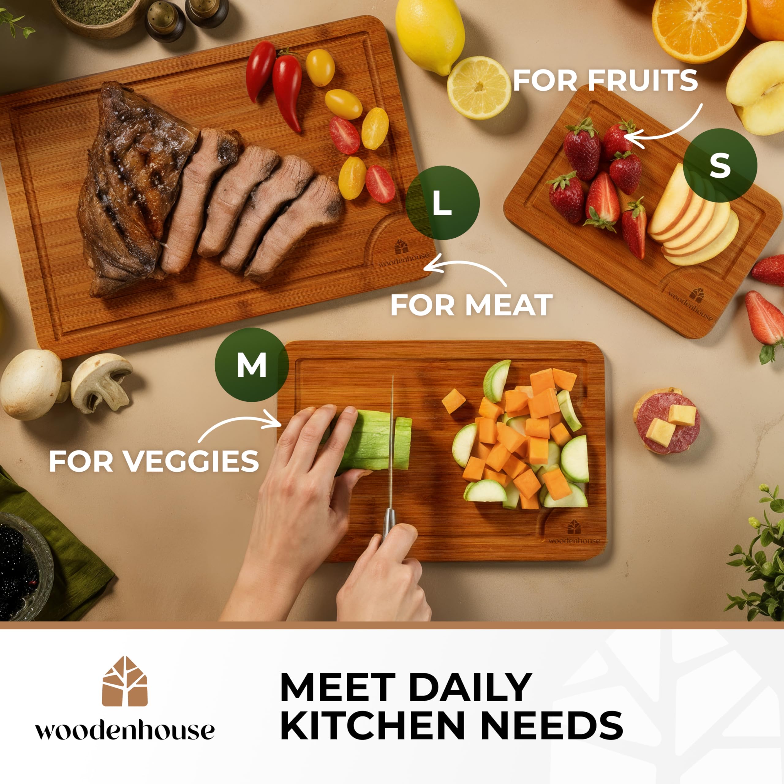 Woodenhouse knife-friendly surface helps protect blade edges during cutting.