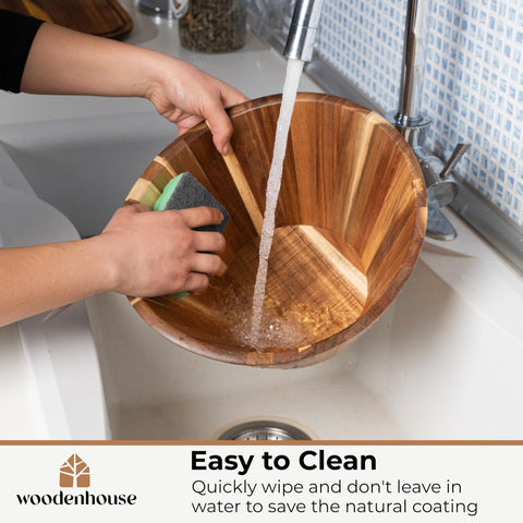 Woodenhouse natural-wood serving bowl complements any decor with warmth.