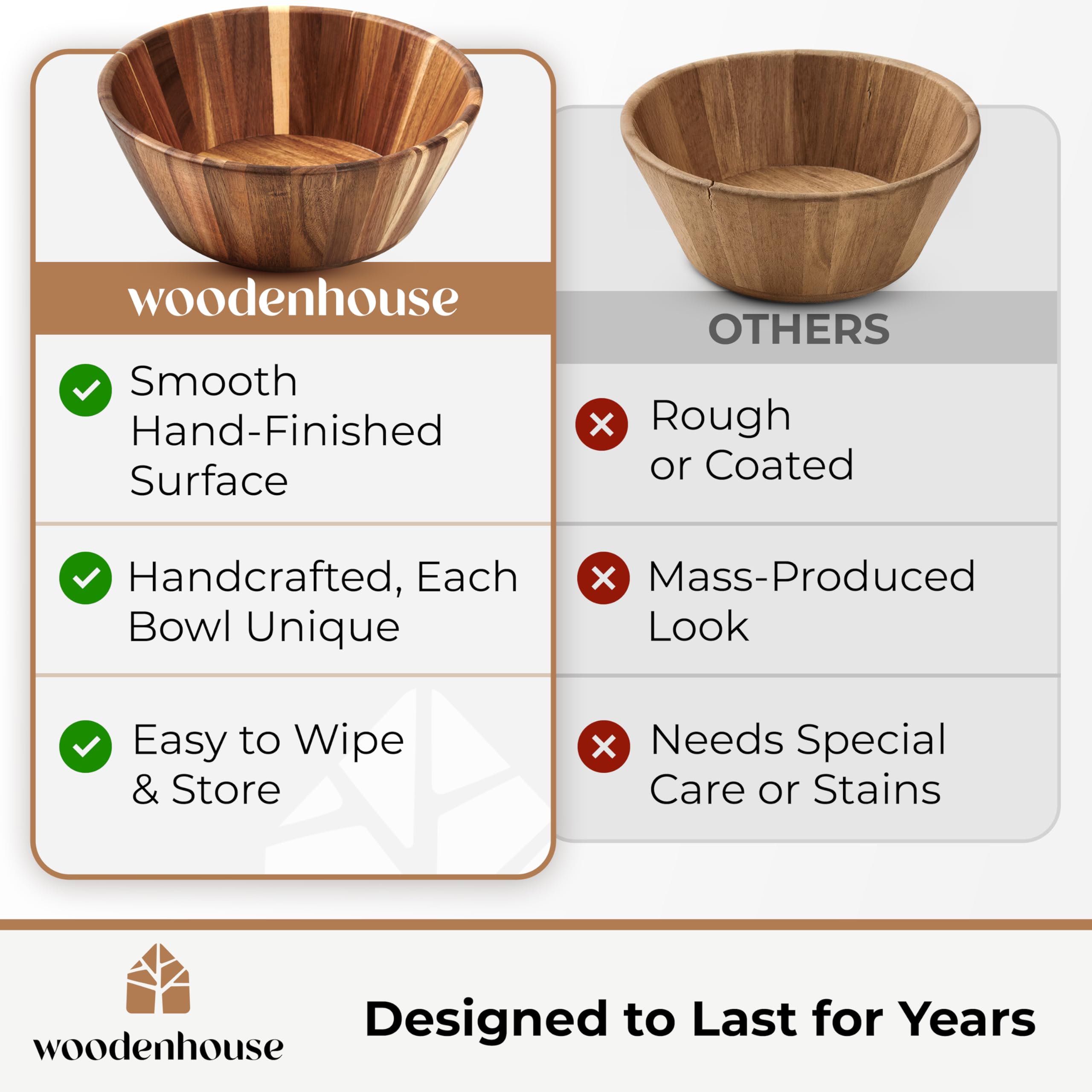 Woodenhouse table-set scene demonstrates versatile large serving for gatherings.