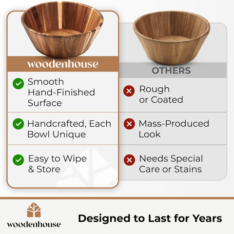 Woodenhouse table-set scene demonstrates versatile large serving for gatherings.