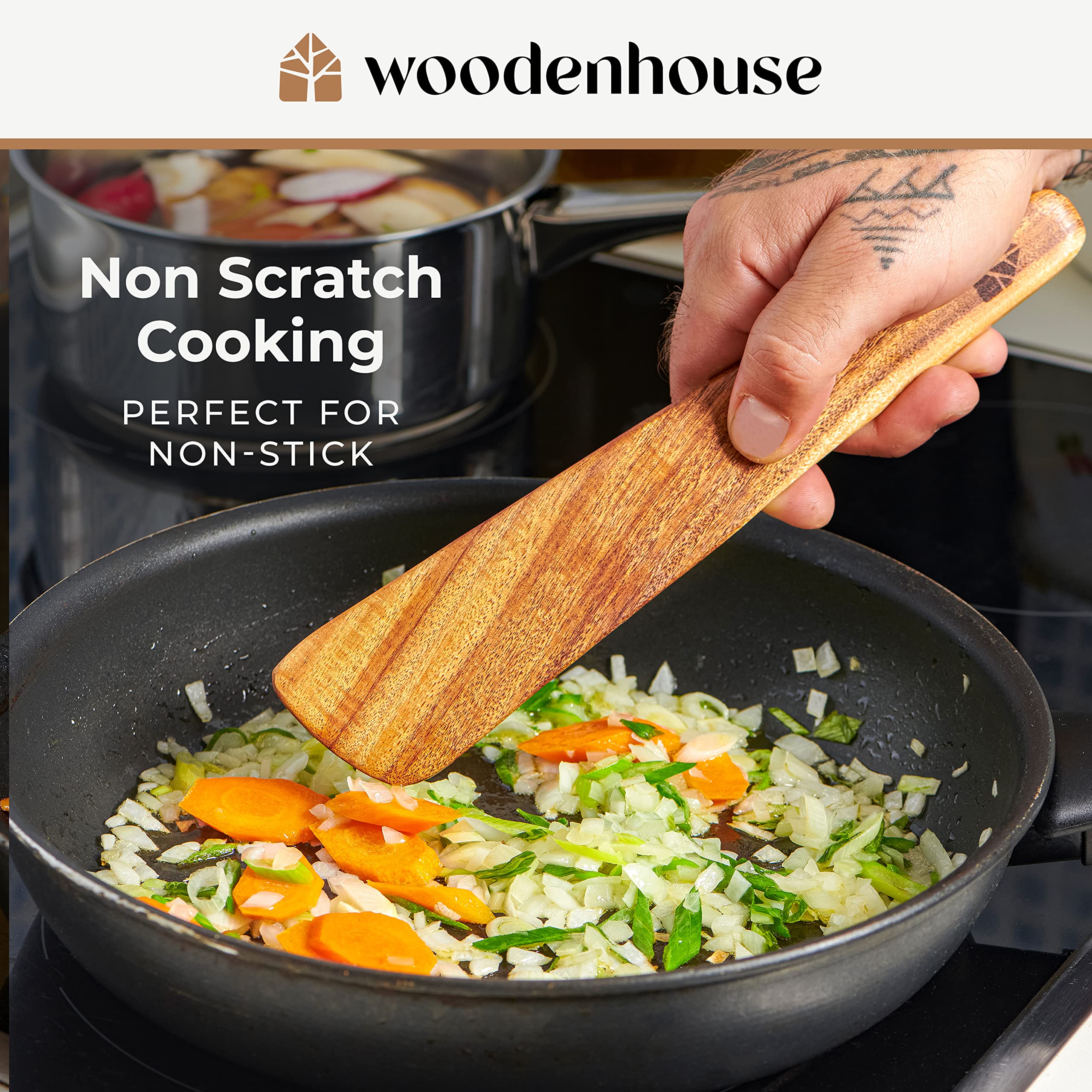 Woodenhouse gift-ready teak spatula set makes a thoughtful kitchen gift