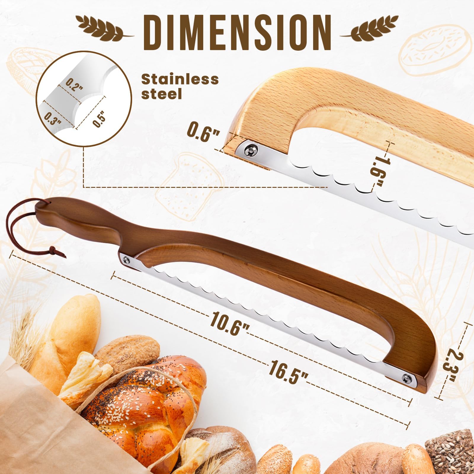 Woodever knife with 10.6-inch blade delivering even cuts